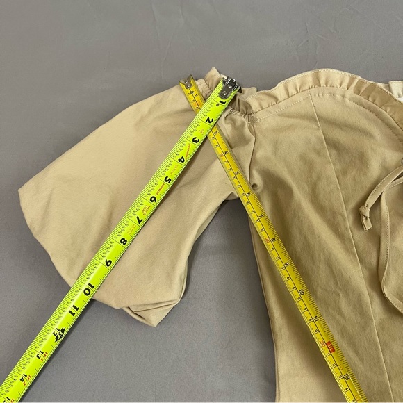 Better Be beige cream Puff Sleeve lace up mini Dress size S - Picture 14 of 15